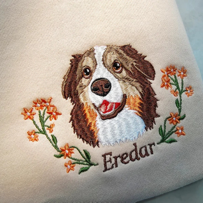 Custom Dog Portrait Embroidered Sweatshirt